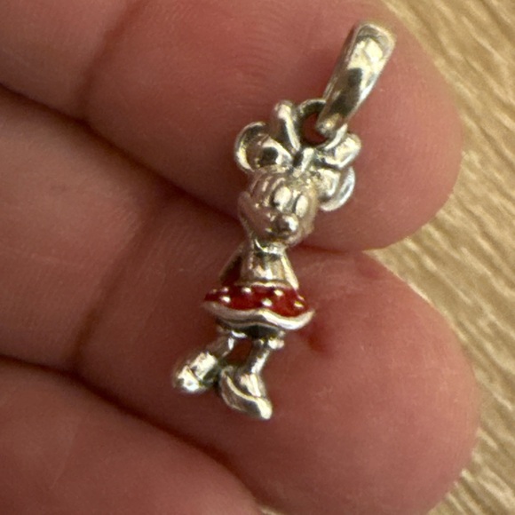 Silver and Red Mouse Charm Pendant - Picture 2 of 8